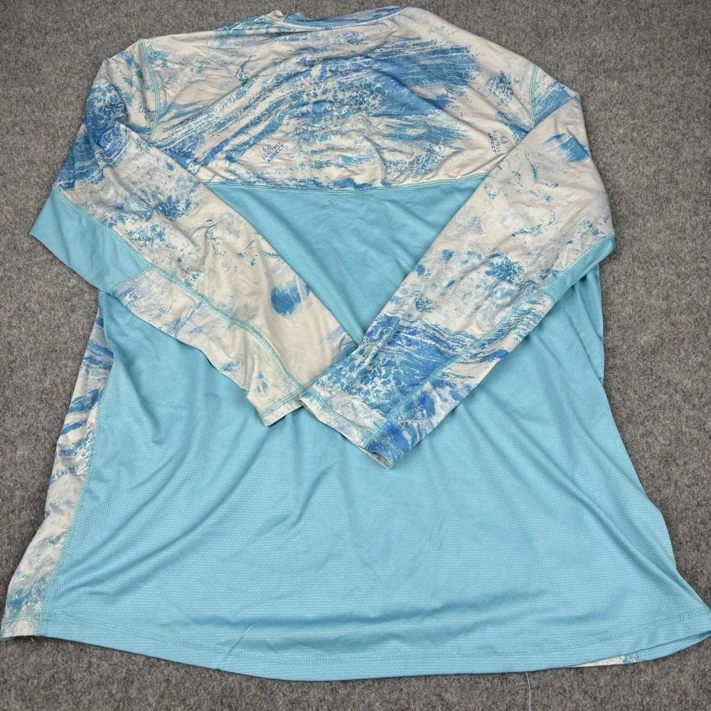 Realtree Fishing Shirt Mens 3xl Aspect Blue White Long Sleeve Performance Fish